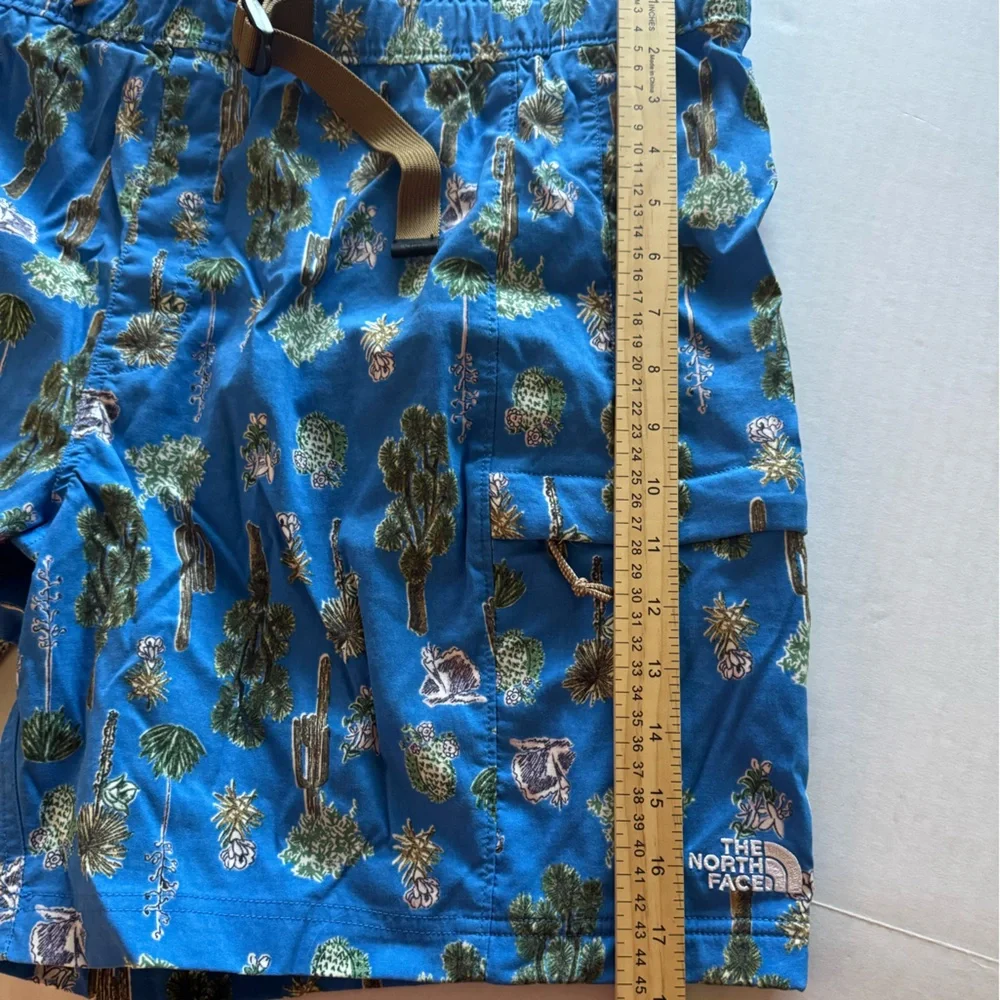 Rare The North Face 'Desert Cactus' AOP, Blue Shorts w/Adj Waist, Men's 2X #1104